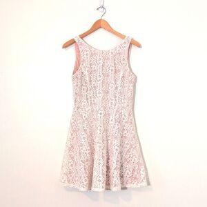Speechless Blush & White Lace Skater Sleeveless Tank Dress HOCO Sz Large